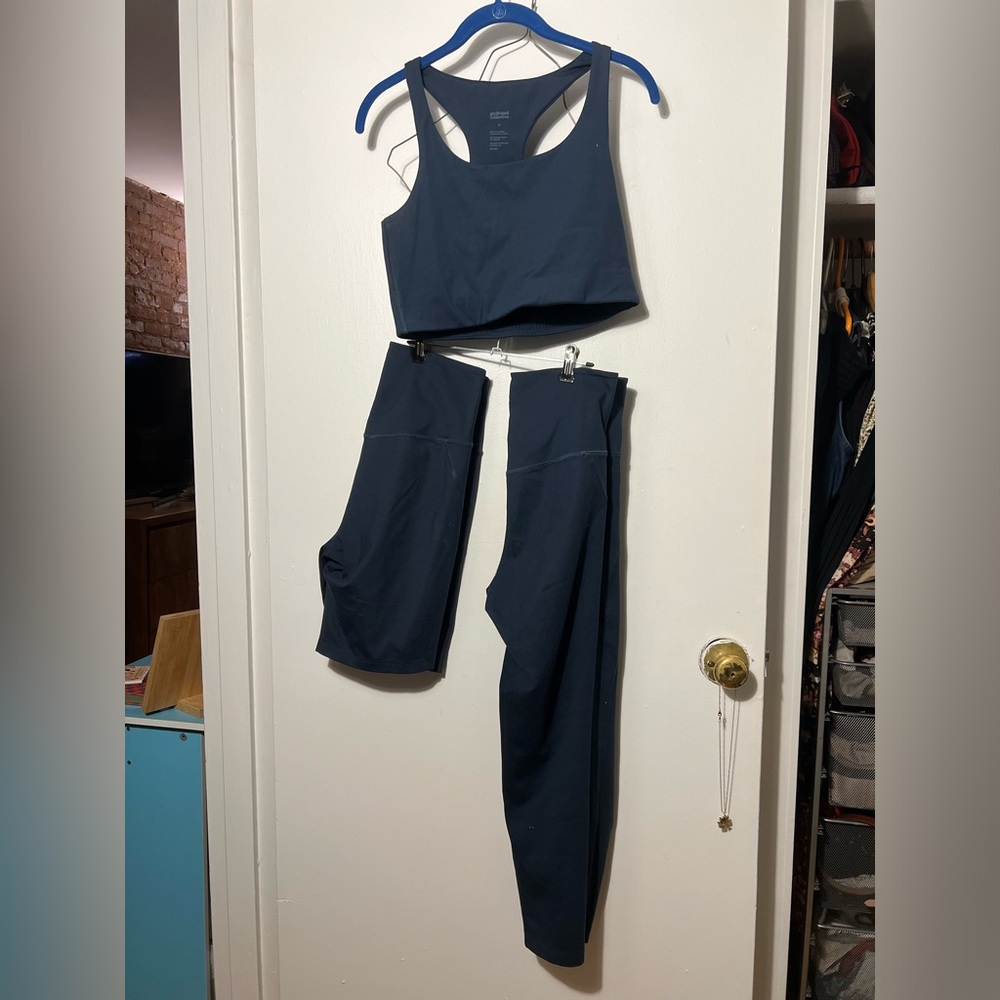 Girlfriend Collective 3 Piece Compressive Set in Midnight with Paloma Bra